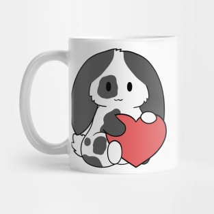 Black Spotted Rabbit Heart Mug